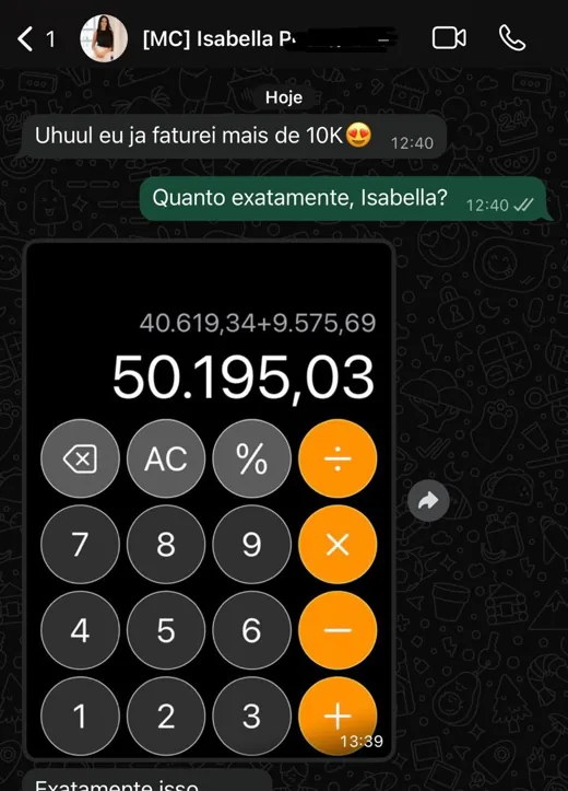 Depoimento de aluno